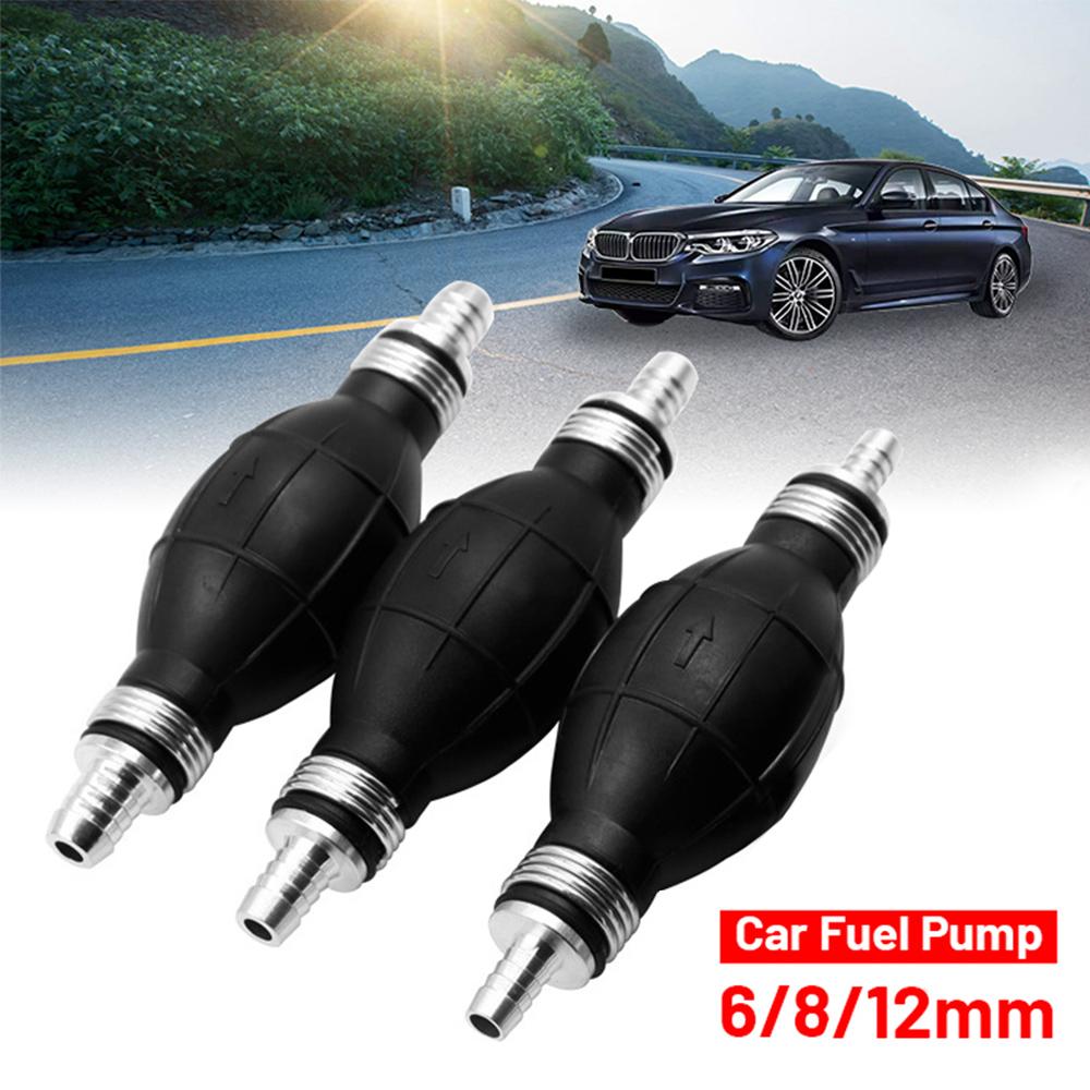 Car Accessories - 8/12mm Hand Fuel Pump Line Rubber Aluminum Hand Primer Bulb Diesel Oil Transfer Petrol for Car Boat Marine Outboard