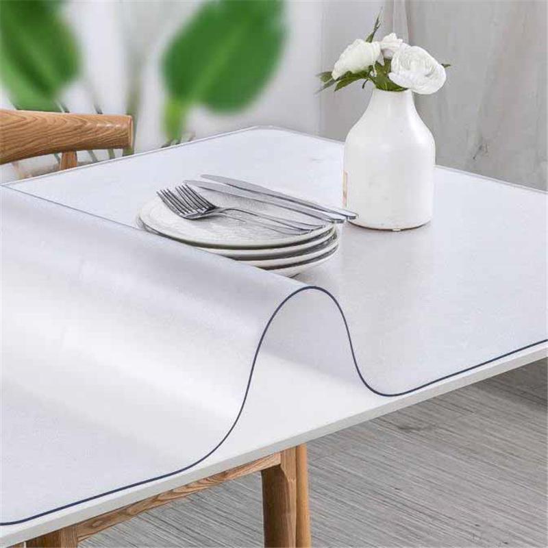 Przezroczysty obrus PCV Wodoodporny Olejoodporny Odporny na ciepło Pokrowiec ochronny na stół jadalny, biurko, blat, miękka plastikowa winylowa podkładka na stół