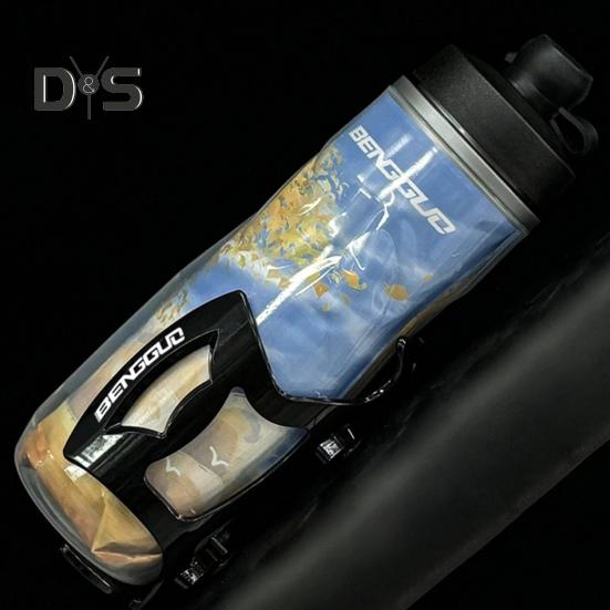 610ML Bicycle Water Bottle with Dustproof Lid Large Capacity Insulated Portable Lightweight Outdoor Travel Sports Cycling Squeeze Drinking Bottle