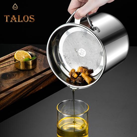 Bacon Grease Saver with Strainer 1.8L Large Capacity Bacon Grease Container Oil Filter Can Easy To Clean Thoughtful Gift