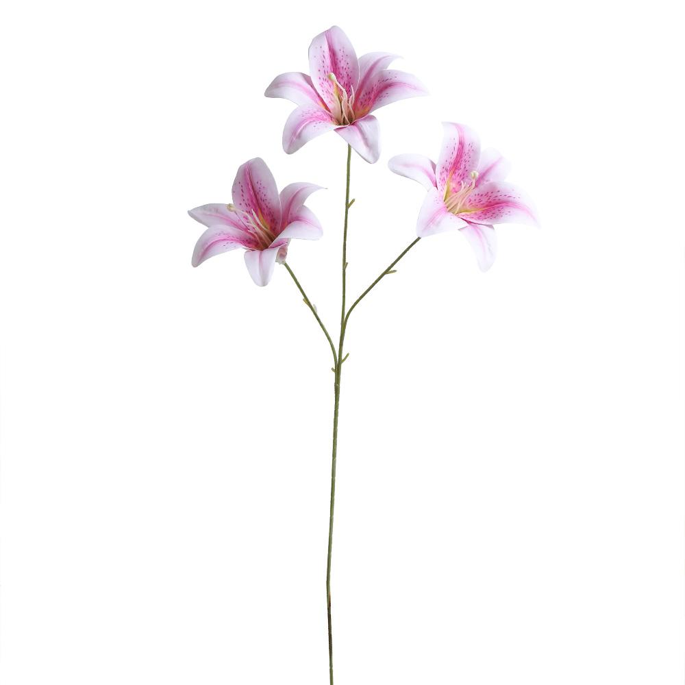 1Pcs Lily Artificial Flowers Bouquet Silk Fake Flower for Home Room Decor Garden Wedding Marriage Decoration Vase Party Supplies