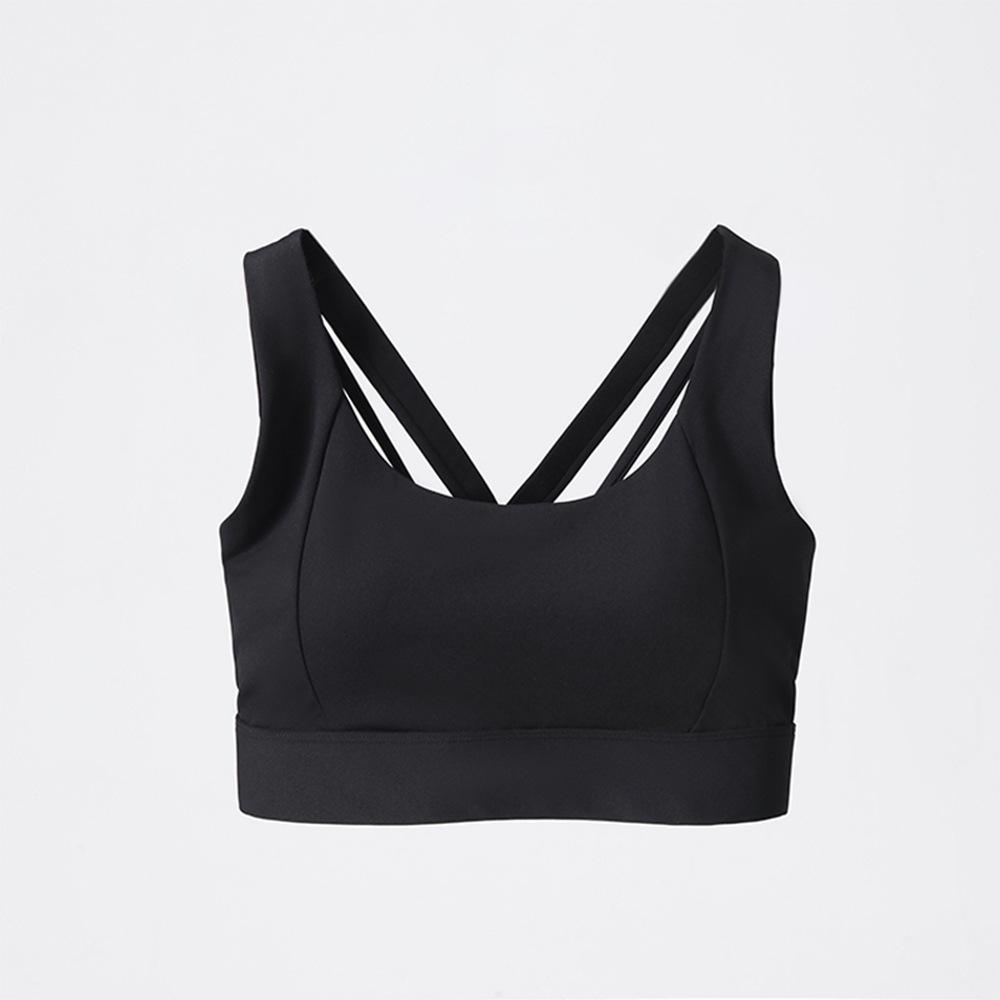 

Criss-Cross Sports Bra: Shockproof, High-Intensity Yoga with Fixed Cups & Stylish Back Extra Large
