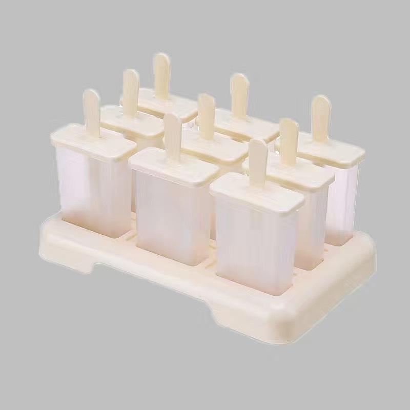 MIT Square Shape Ice Cream Mold DIY Handmade Dessert Fruit Maker Reusable Ice Cube Tray Popsicle Home Ice Cream Maker