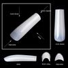 500PCS Extra Long Ballet False Nails Square White Clear XXL Press On Acrylic Nails Full Cover Fake Tips Manicure Extension Tools