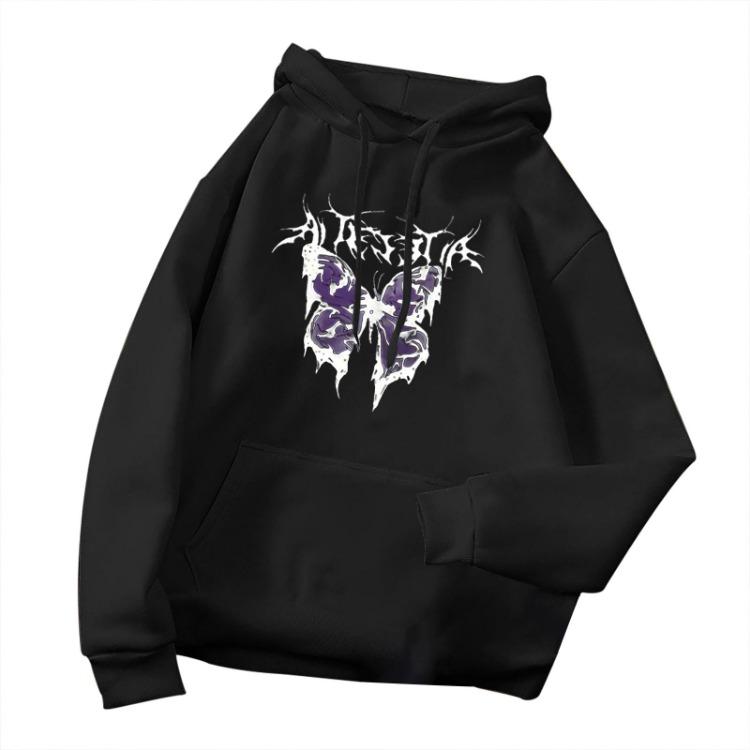 Women's Fashion Casual Printed Hooded Sweatshirt Long Sleeve Tops