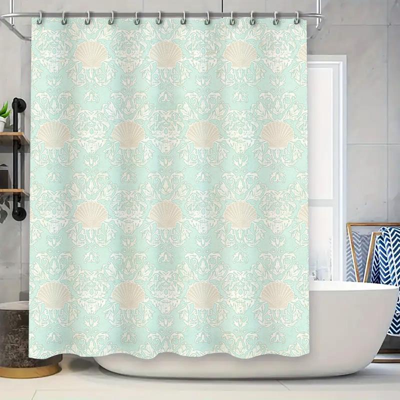 Vintage Pattern Shower Curtain Blue White Bath Decor Liner Home Decoration Waterproof Bathroom Accessories XH302759
