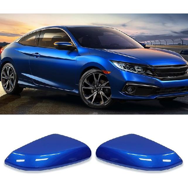 Moonlinks Compatible With 2016- Honda Civic Side Mirror Cover Replacement,Glossy Black LH & RH Side Door Rearview Mirror Cap Trim For 10Th Gen