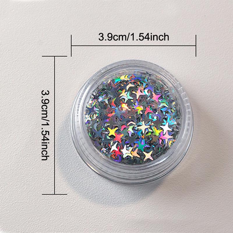 Holographic Silver Nail Glitter Laser Star Shape Sequins Sparkly Flakes Paillette Diy Nail Art Decorations Slices Accessories