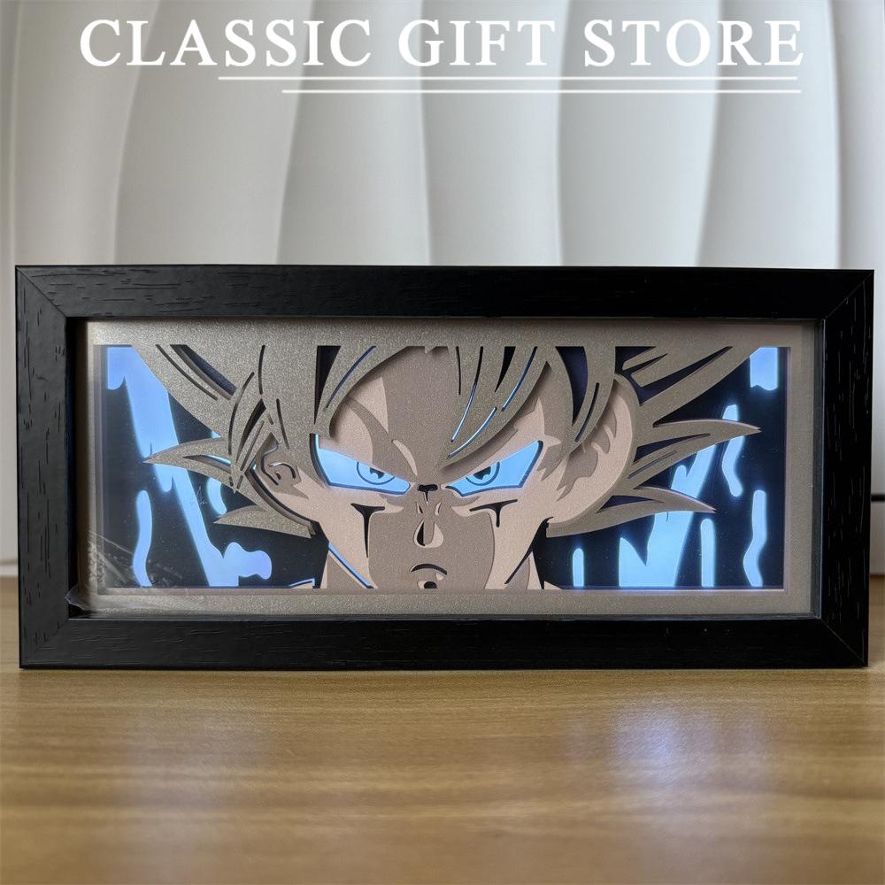 Black Photo Frame Kaneki Ken Cartoon Paper Carving 3D Anime Lamp LED Light Box Action Figure Room Decoration Lamp Christmas Gift