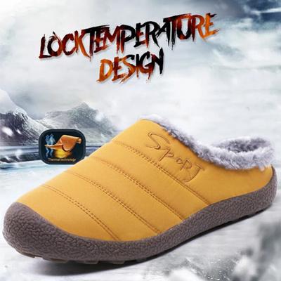 Slippers Men Winter Home Slippers Slides Unisex Cotton Shoes Plus Velvet Warm Waterproof Cloth Casual Shoes Male Big Size 47 48