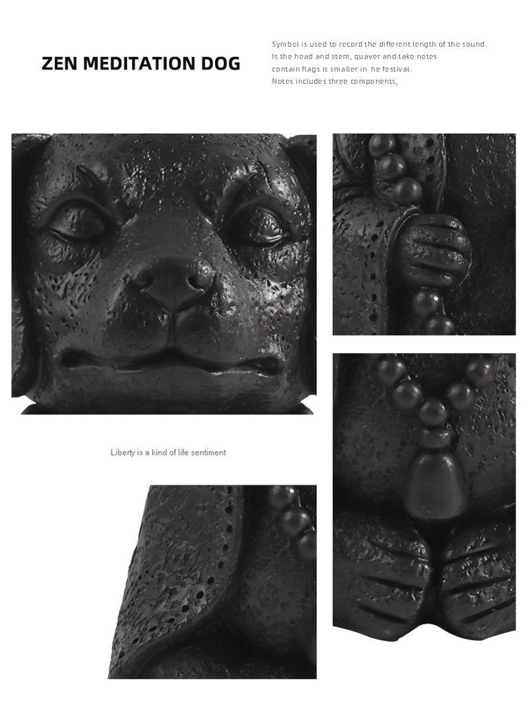 Zen-Welpe Harz-Ornament: Entzückende buddhistische Meditationsgarten-Dekoration