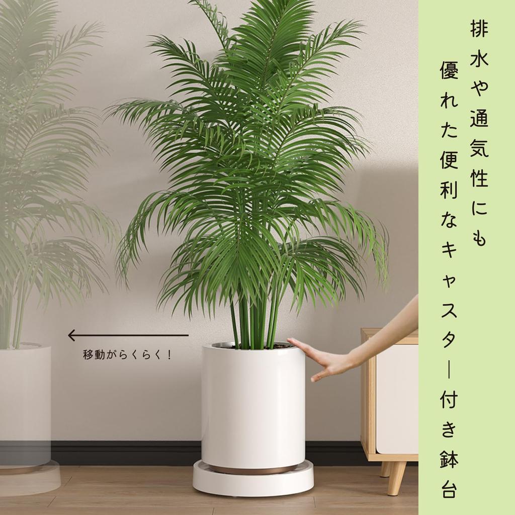 Movable Plant Pot Stand with and Water Storage Tray Fits 30cm S.T.S.G Casters, Drainage, Breathability, (Black, Planters)