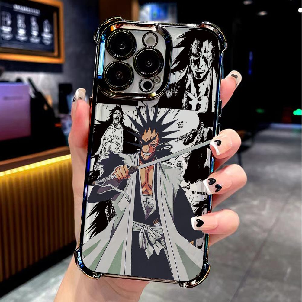 Luxury Anime Cool BLEACHS Plating Phone Case For Xiaomi Redmi A3 14C 13C 12C K50 A1 Note 14 13 12 11 10 Pro Plus 4G 5G Anti Fall