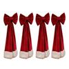 Reusable Chair Ties Wrinkle-resistant Chair Ties Christmas Velvet Chair Sashes Burgundy Bows Tie Back Holiday Banquet Wedding