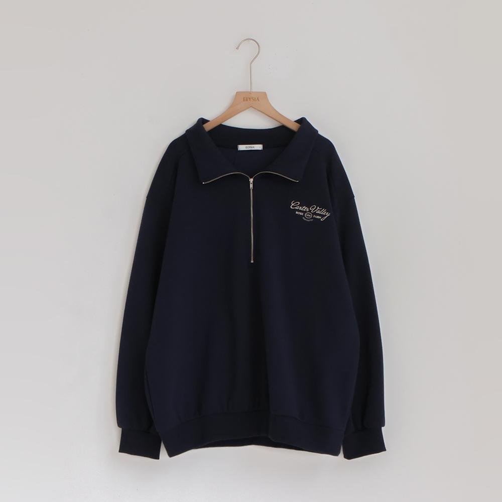 ELYSIA Senpi Embroidered Half-Zip Sweatshirt