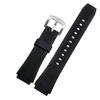 EF552 Black Silicone Rubber Sports Watch Strap for Casio Edifice Watchband Bracelet with Stainless Steel EF-552 EF-552D Men's Clasp, 2520mm (Color
