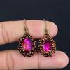 Ammolite Earrings Gemstone Jewelry, Copper Electroformed Handmade Earrings, Latest Design Jewelry