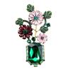 Vintage Baroque court style vase brooch temperament rhinestone flower pin fashion atmosphere suit accessories