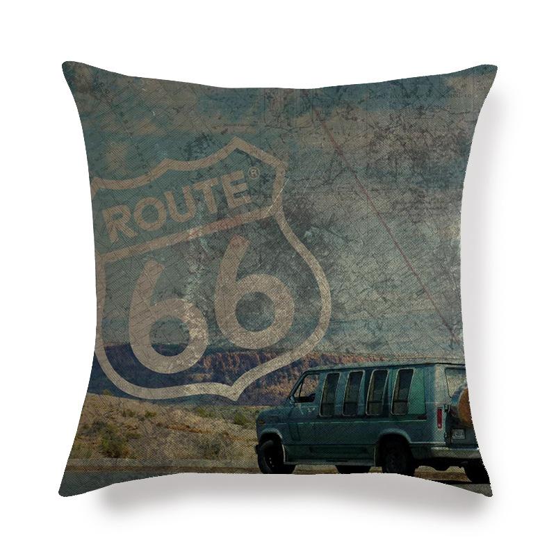 Retro Emblem Letter Pattern Digital Printing Short Plush Pillow Covers For Car Sofa Office Cushion Cover Home Goods 60X60Cm