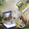 3D Folding Pop Up Book Keychain Basketball Book Keychain Castle Ship Dinosaur Space Game Pendant For Kids Good Gift
