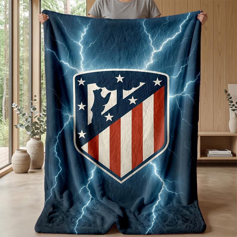 Atletico Madrid Theme blanket Soft Flannel Fleece Blanket Warm Lightweight Throw Blanket for Home Sofa Bed