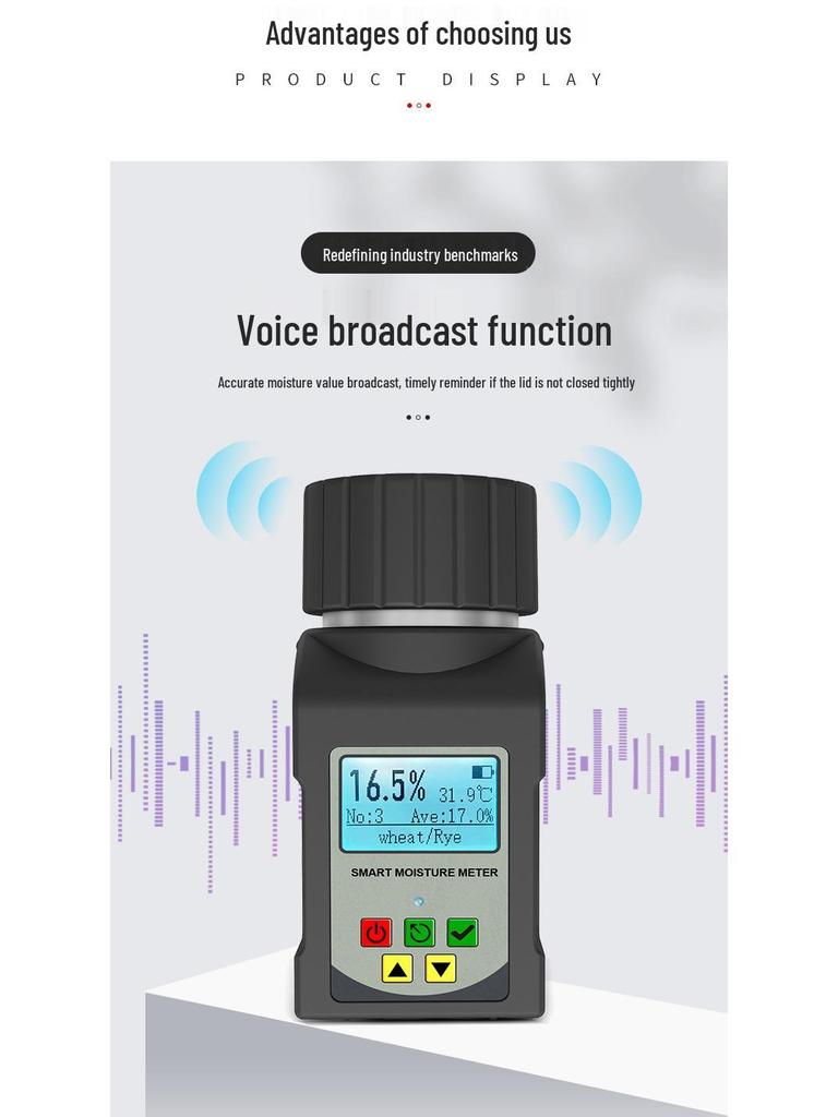 Portable Moisture Meter for Corn, Soybeans, and Coffee Beans