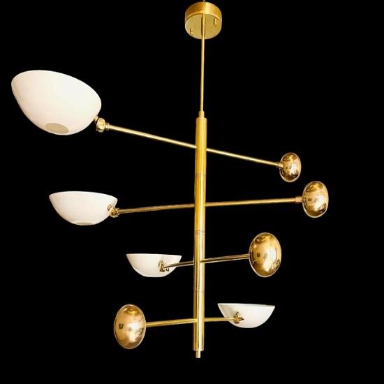 4 Pendant Light | Antique Brass Sputnik Chandelier Light | Mid Century Brass Modern Ceiling | Custom Kitchen Light Fixture