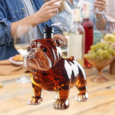 Decantor Unic Sticlă de Whisky în Formă de Bulldog Amuzant Sticlă Colecționabilă Noutate pentru Bărbați Acasă Degustare Bar de Bere Decor Cadouri