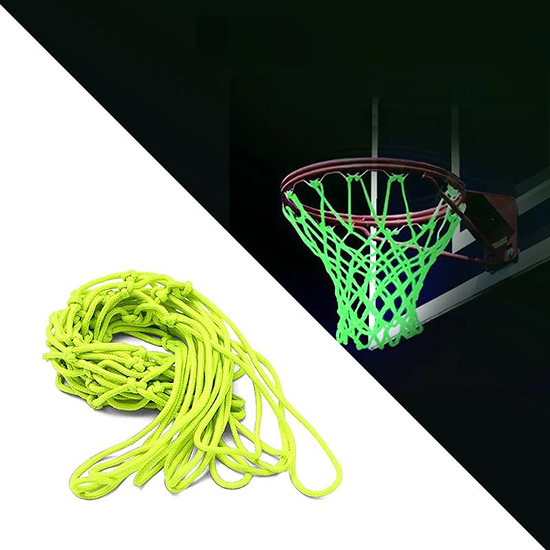 1 stk Selvlysende i mørket basketballnett Bærbart Slitesterkt Nylonnett Fluorescerende Grønn Standard Basketball Sports Treningsnett