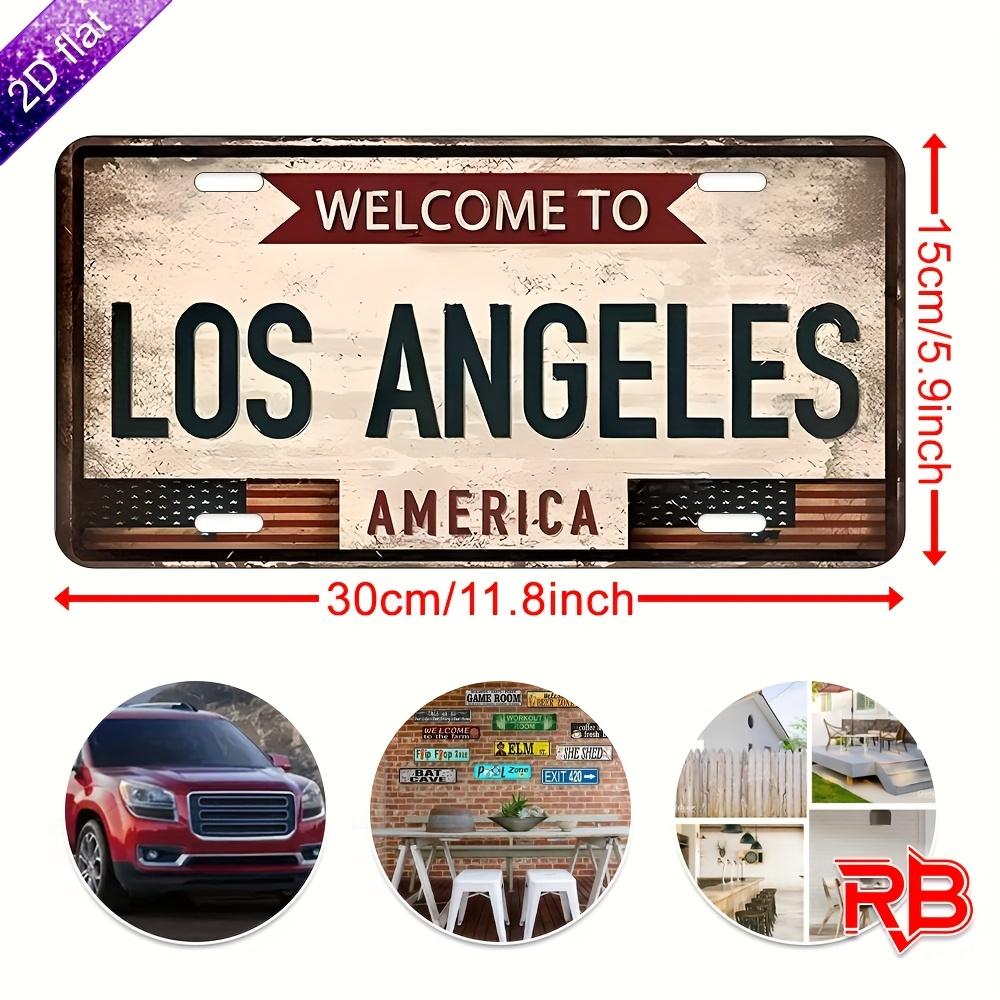 

pc Vintage Welcome to Los Angeles Metal Sign Rustic Aluminum Wall Decor with American Flag Designcm xcm IndoorOutdoor 15x30cm(5.9x7.8inch)