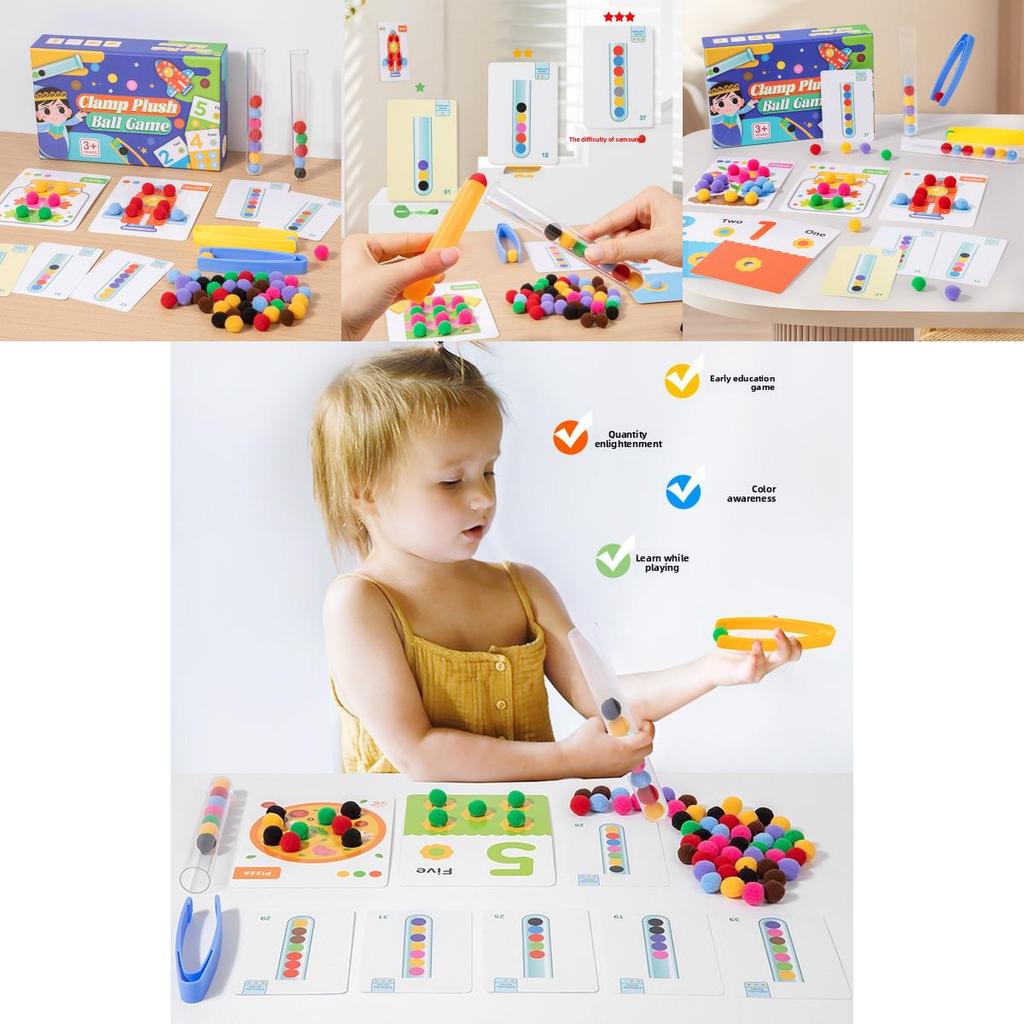 Childrens Educational Plush Ball Game With Color Recognition For Fine Motor Skills Development