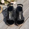 Sandals Flat Thick-soled Large-sized Shoes Fish-mouth Velcro Casual Sandals