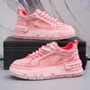 Designer Pink Men Skateboard Shoes Low Cut Canvas Shoes For Men Fashion Platform Man Skateboarding Sneakers Zapatillas De Skate