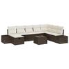 VidaXL Ensemble de canapé de jardin 9 pièces avec coussins marron en poly rotin 3359437