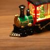 Festival Glowing Christmas Train Figurine Christmas Light Up Miniature Train Scene Ornament for Family Celebration
