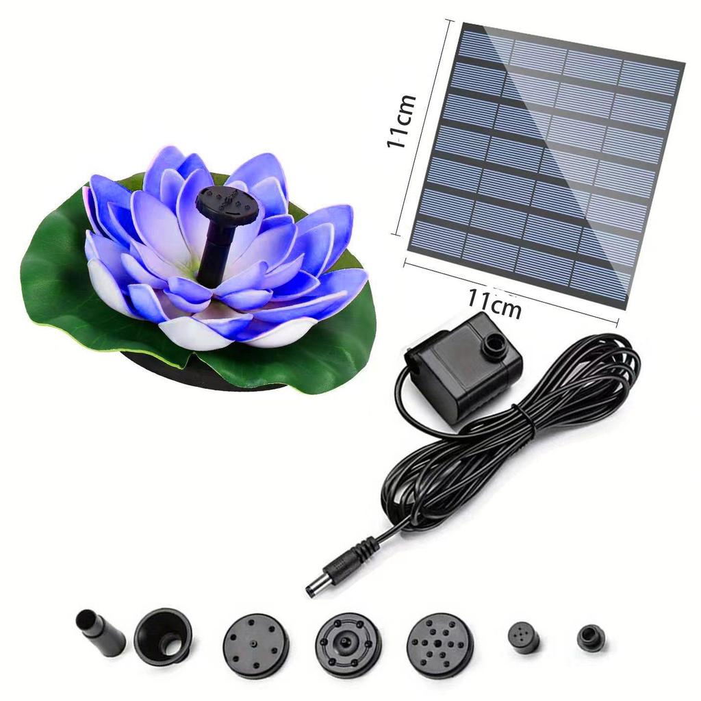 New Round Solar Bird Bath Fountain with Floating Pump and Light