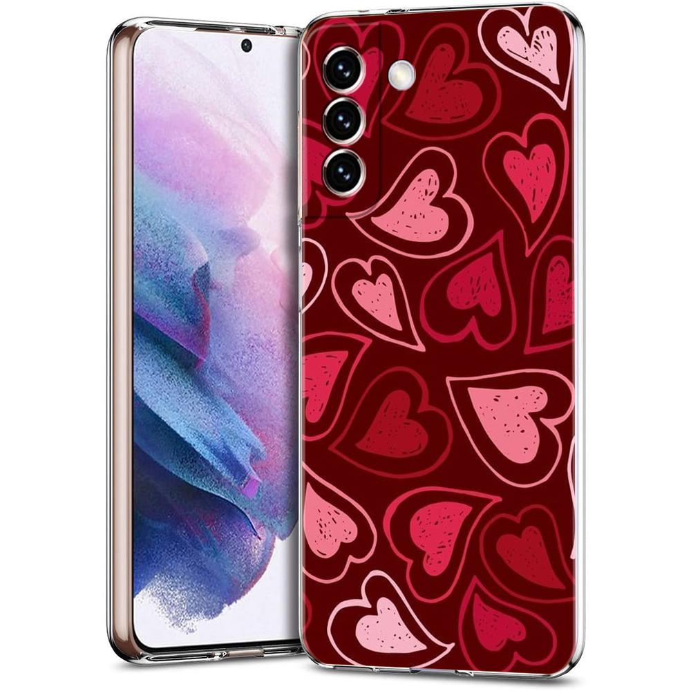 Colorful Love Heart Phone Case For Samsung Galaxy S24 Ultra S23 FE S22 S20 S21 5G S10 S9 Plus S10E S8 Soft Silicone Clear Cover