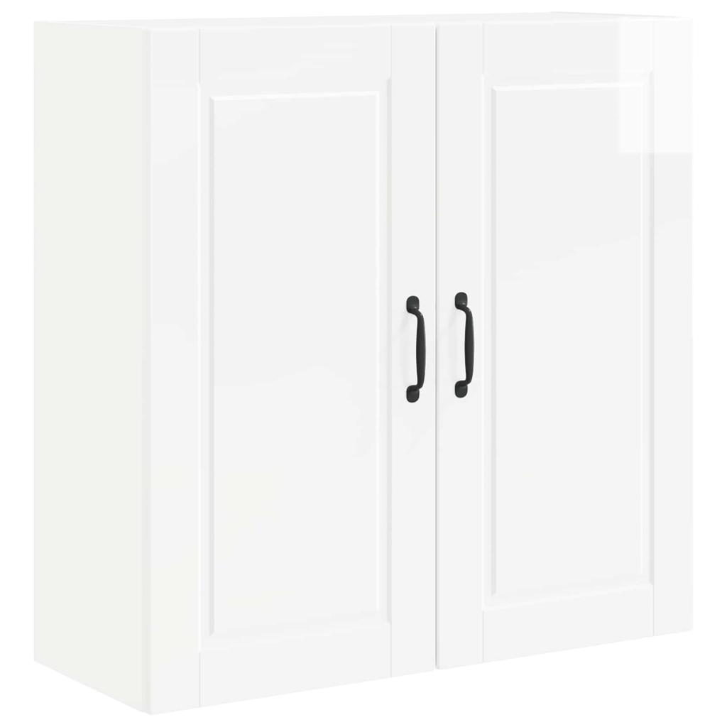 PORTO Wall Cabinet High Gloss White 80 X 31 X 80 Cm Engineered Wood