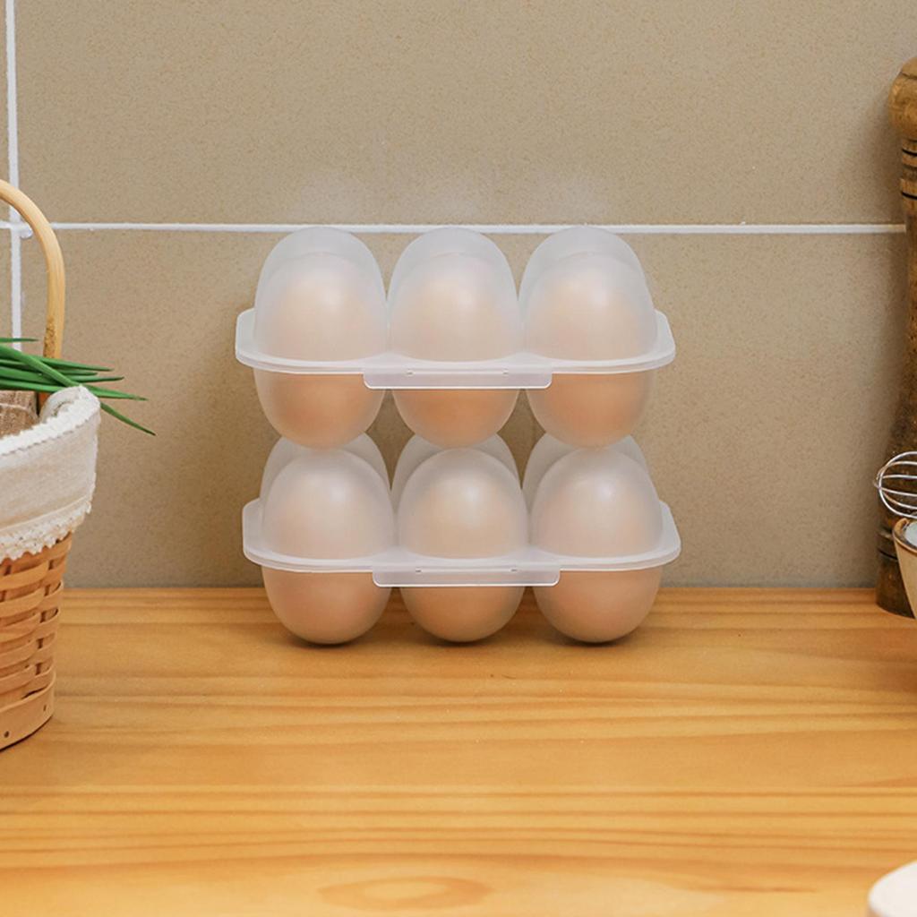 Reusable 6 Grid Egg Holder Clear Egg Protection Box Egg Carton With Egg Dispensers Egg Carriage For Refrigerator Camping Picnic
