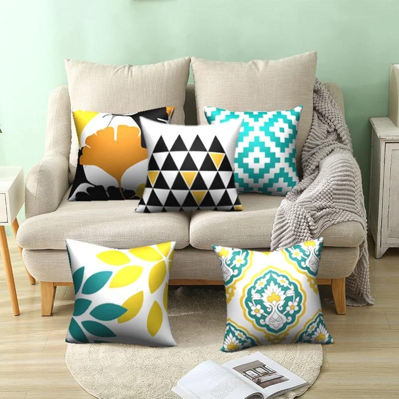 Geometric Style Printed Pillowcases Living Room Office Home Pillowcases Car Ornaments