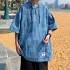 short summer loose large loose [FJLTDCP] Men's hoodie, sleeve, men's T-shirt, fit, popular, stylish, size, hooded, fit, casual, pullover, shirt,