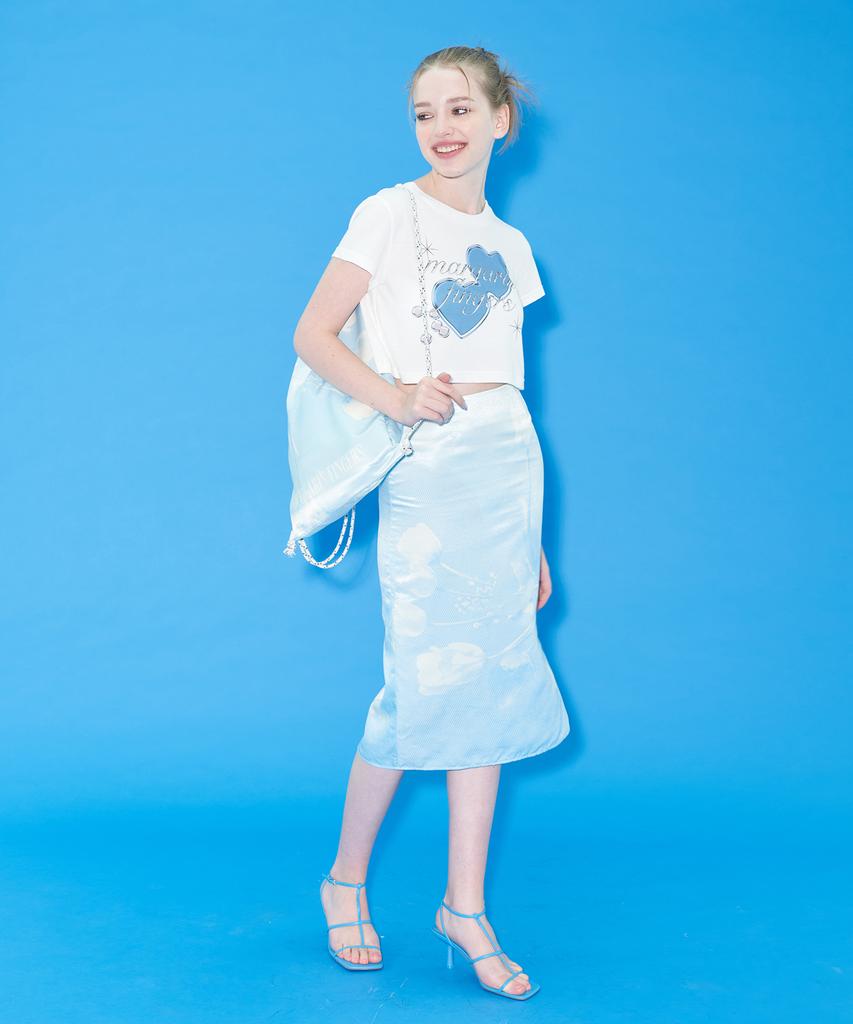 Margarine Fingers Flower Bitmap Skirt (Blue)