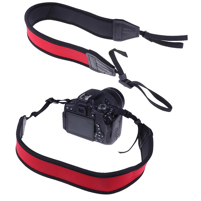 Correa de Cuello Roja de Neopreno Antideslizante Para Cámara Dslr Binocular Nikon Canon Fuji