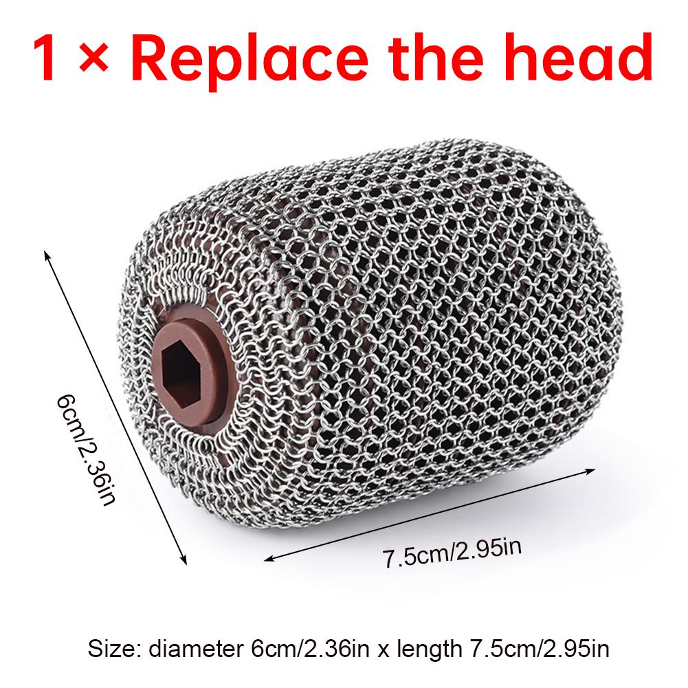 

2025 Upgrade Electric Roller Grill Brush 350RPM Stainless Steel Bristle-Free Cleaner Brush Replaceable Brush Head BBQ Clean Tool