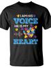 Autismparentstshirtiamhisvoiceheismyheartpuzzleheart Breathable Sweat-Wicking And Soft Suitable for Daily Commutes Lounging At Home And Casual Wear
