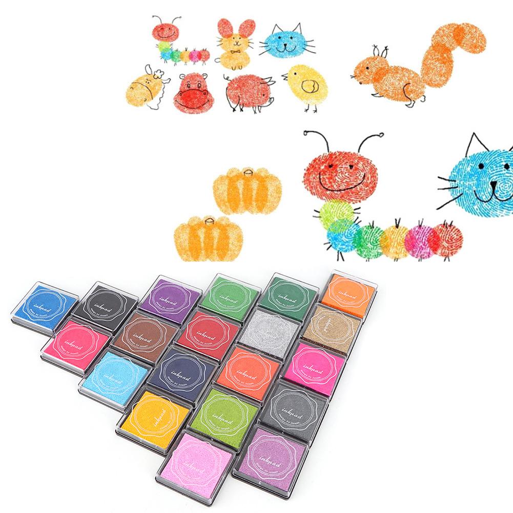 20 Colors DIY Cute Colorful Ink Pad Stamp Inkpad for Rubber Stamp Scrapbook Decoration
