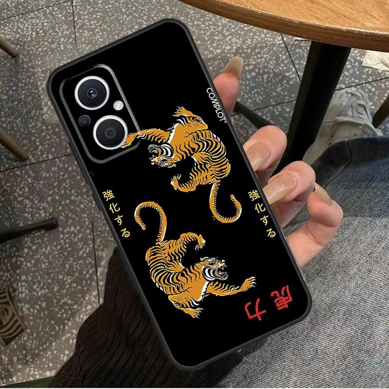 Tiger Red Sun Japan Art For OPPO Reno 10 11 12 13 14 Pro 7 8 Lite 8T 11F 12F 13F 14F OPPO Find X8 X9 X5 X6 Pro Case