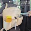 Autositz-Organizer Rücksitz 2 in 1 Leder Auto Snack-Organizer mit mehreren Taschen Multifunktionaler Autositz-Organizer