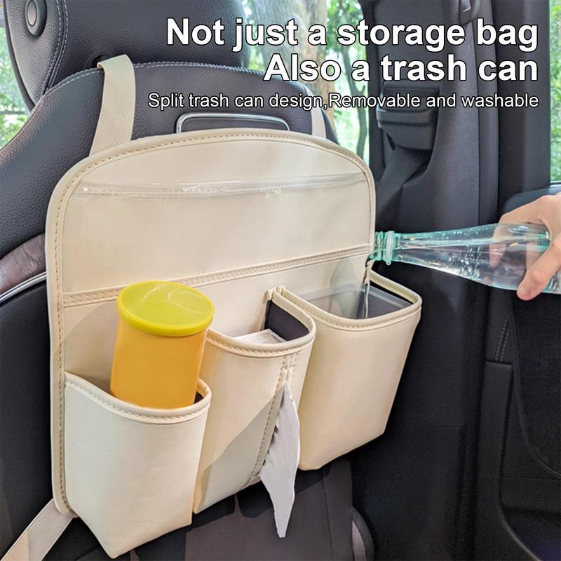 Autositz-Organizer Rücksitz 2 in 1 Leder Auto Snack-Organizer mit mehreren Taschen Multifunktionaler Autositz-Organizer