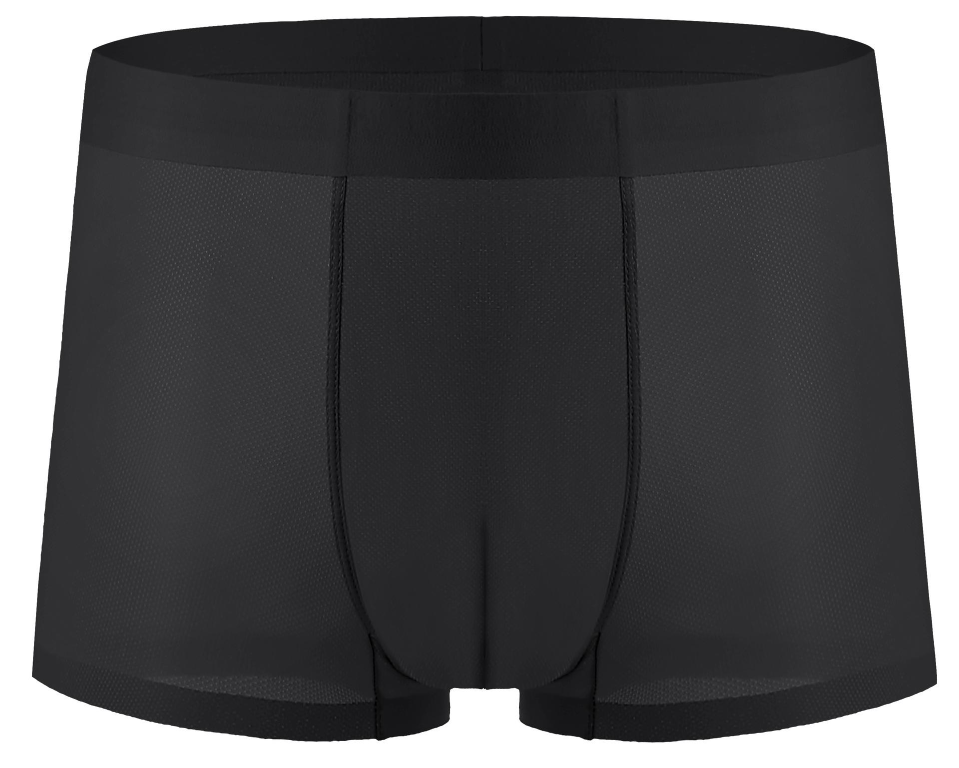 

Чоловіча білизна Ice Silk літні дихаючі сітки чоловічі шорти плоскі кутові штани чоловічі літні безшовні великі розміри L чорний